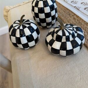 Checkered Black and White Decorative Pumpkins